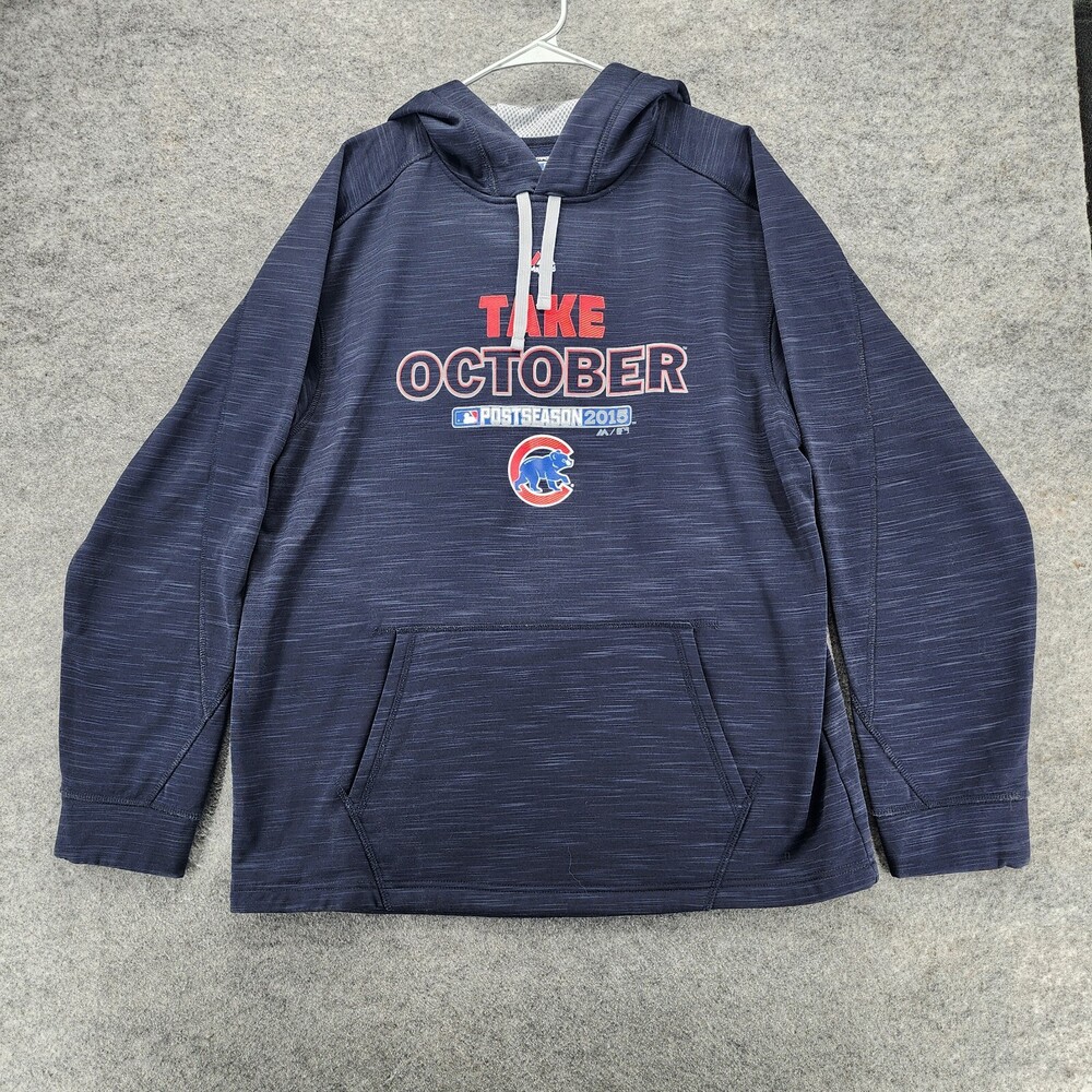 Chicago Cubs Hoodies Mens Large Postseason 2015 Majestic Thermabase